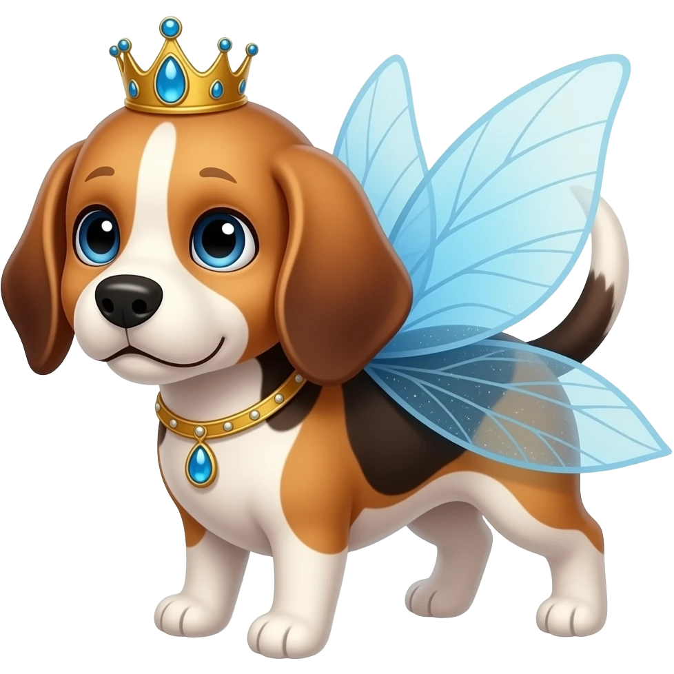 Beagle fairy princess emoji
