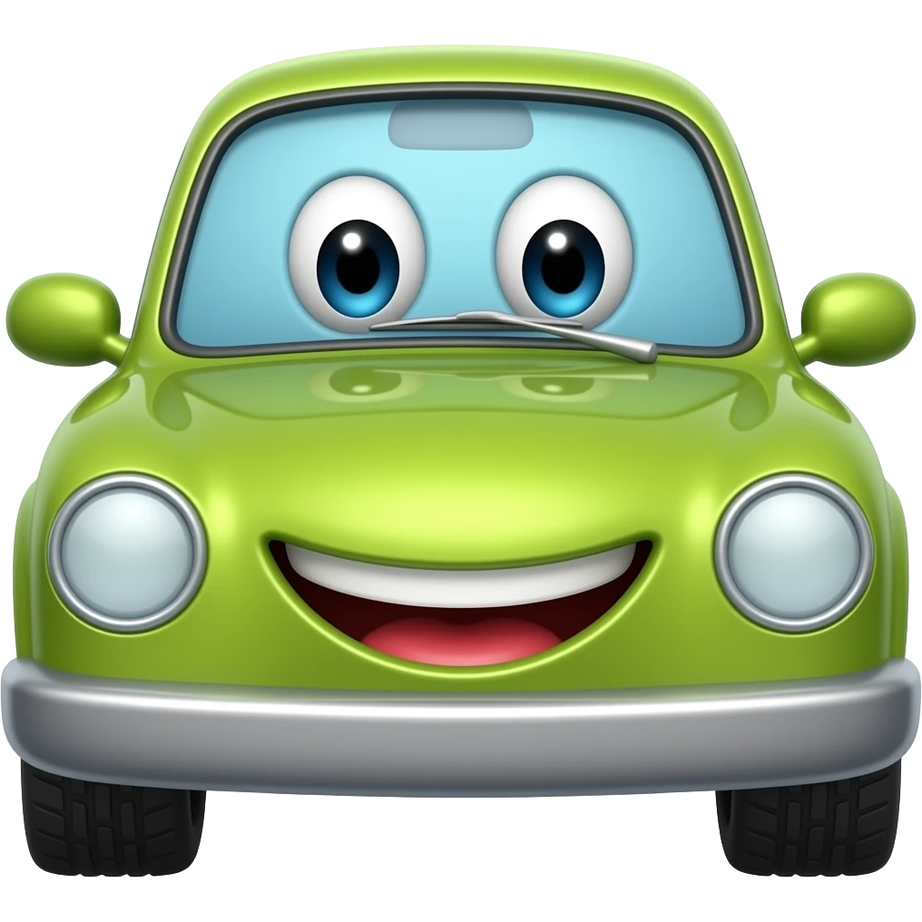 car with emoji face emoji