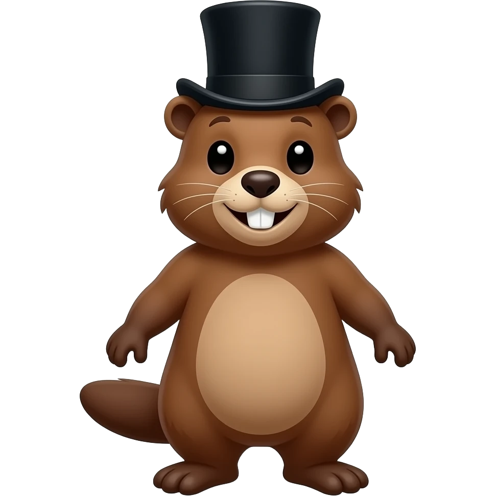 beaver with a top hat emoji