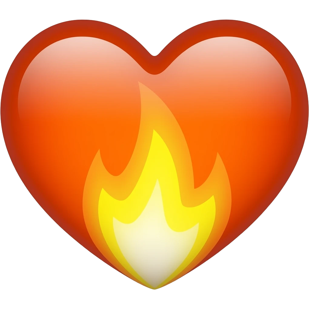 orange fire heart gif emoji