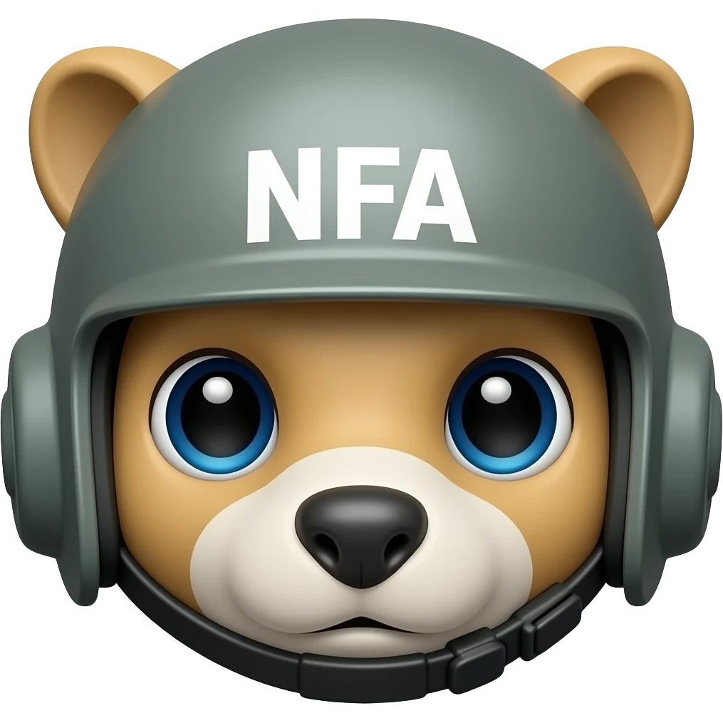 Portrait of animals in NFA helmet cool emoji