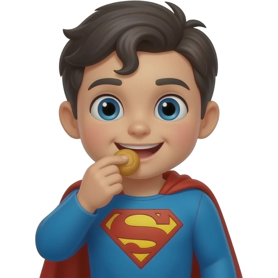 superhero Kid eating not superman emoji