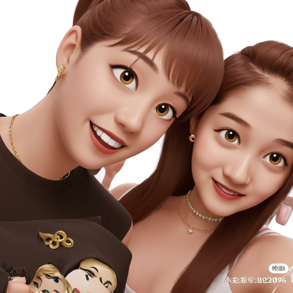 smiling girls with jewelry emoji