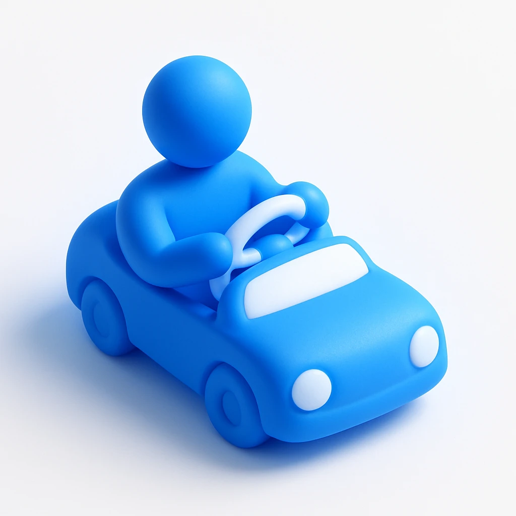 person driving a car emoji