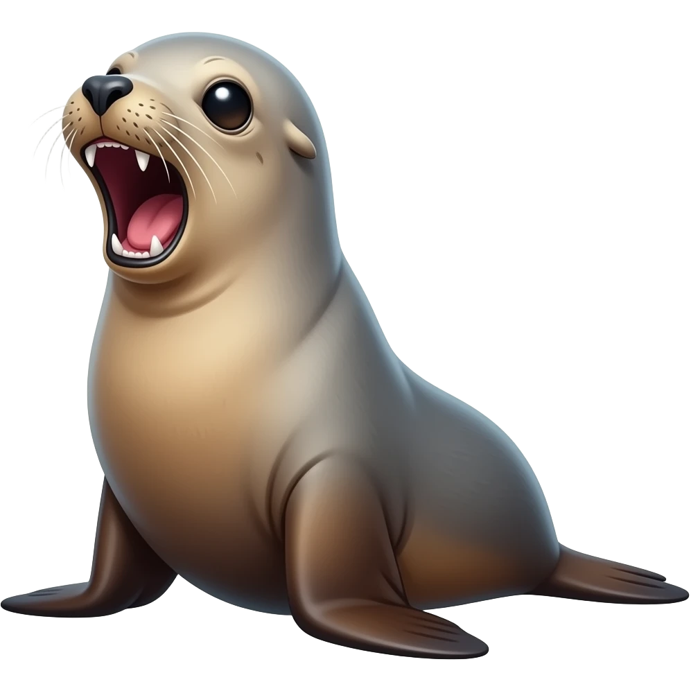 scream sea lion, emoji