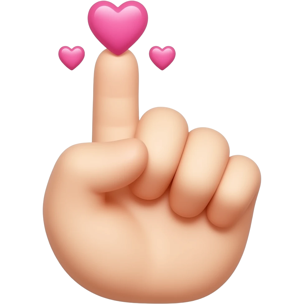 Middle finger with hearts emoji