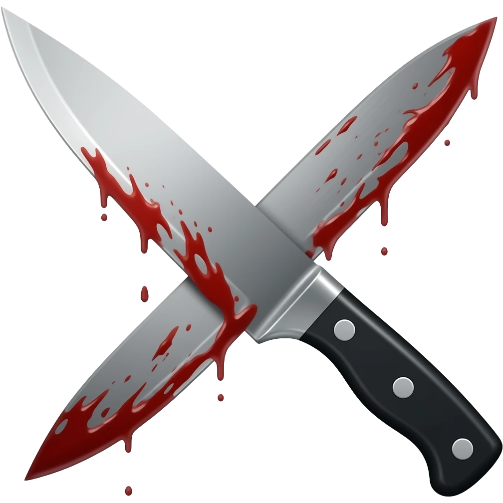 emoji very sharp knife with blood dripping off it and a black handle single emoji