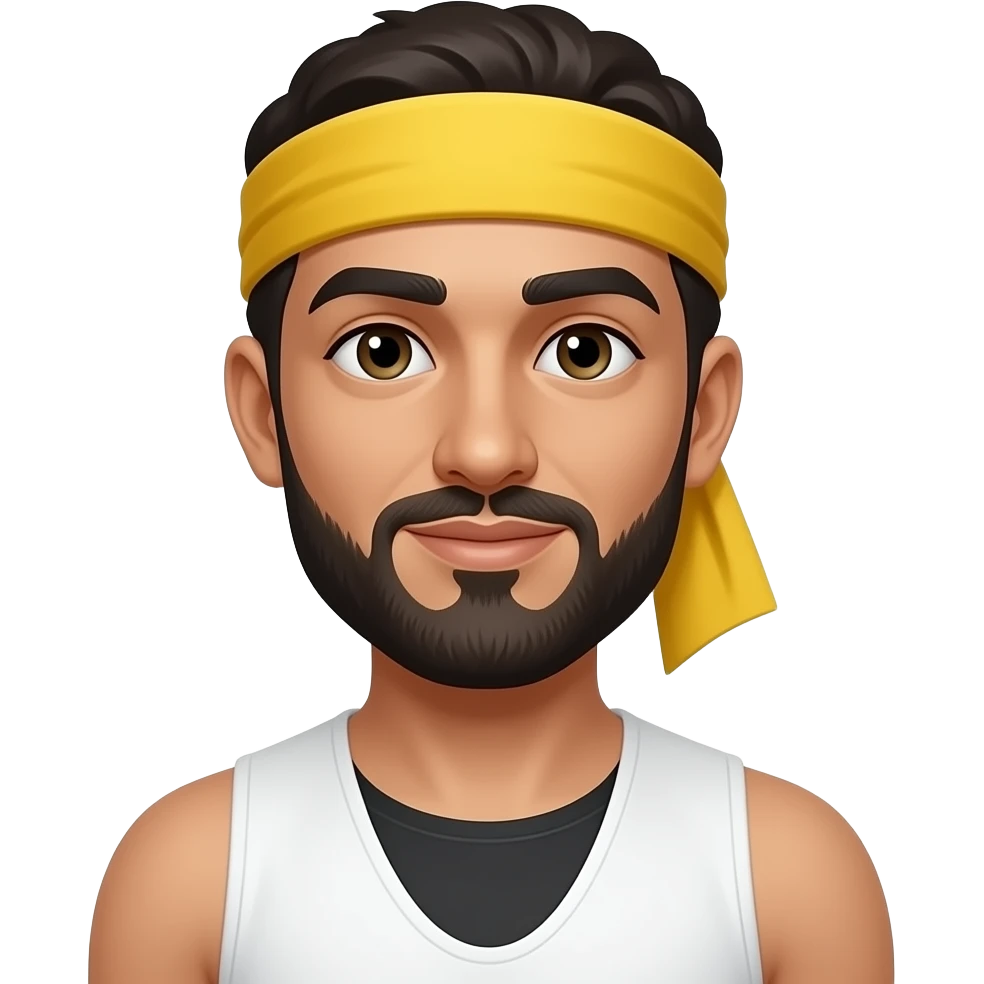 Arab man in black thong wearing white knee high gym socks yellow stripe head scarf emoji