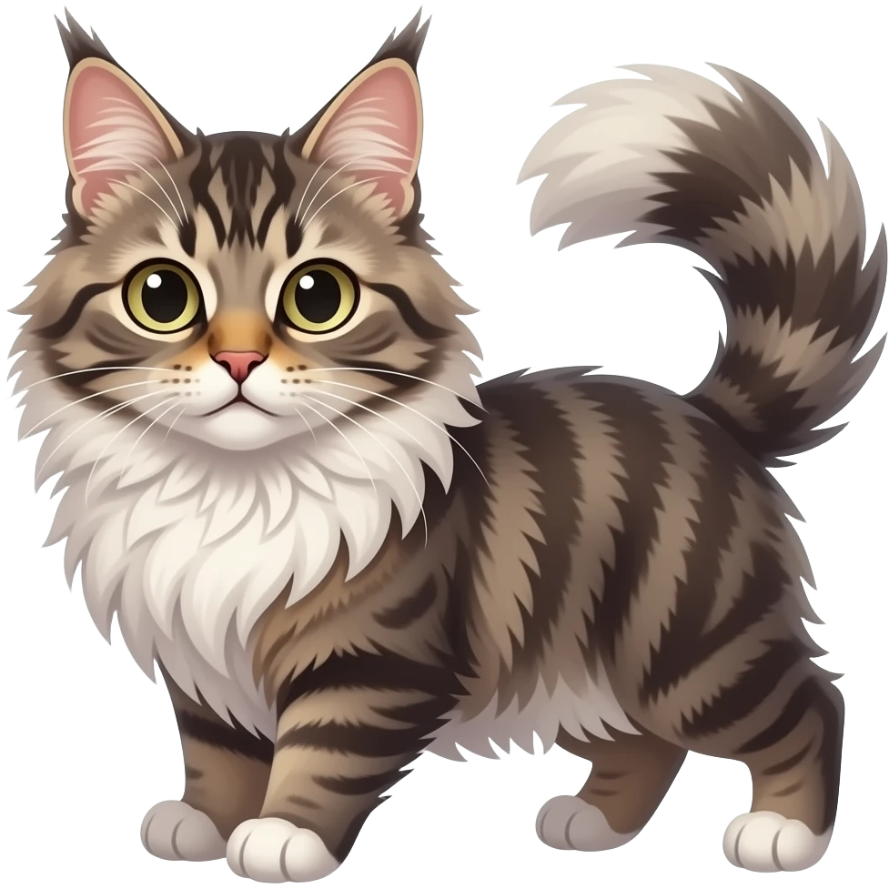 a cute mainecoon cat emoji