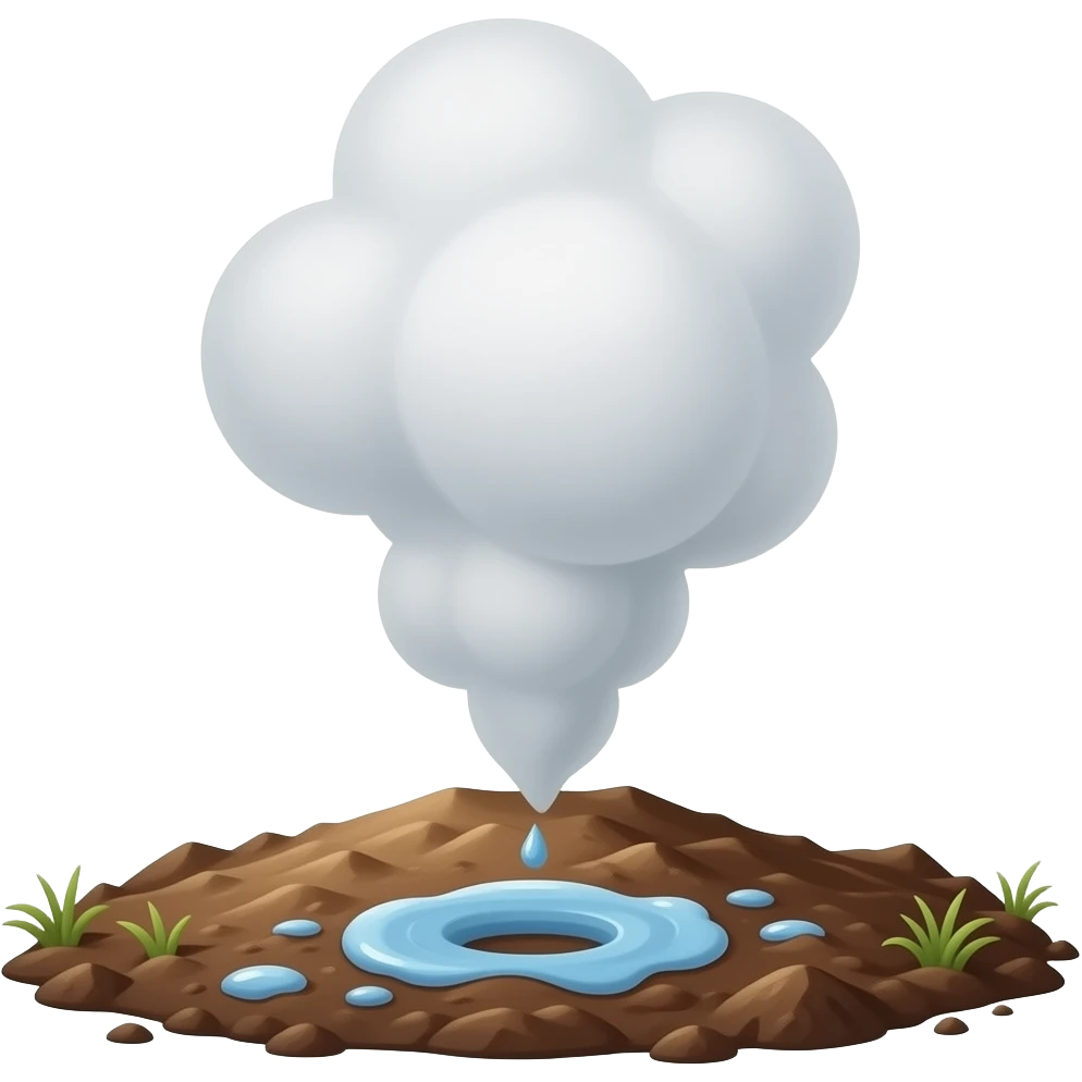 water vapor from bare soil no plant emoji