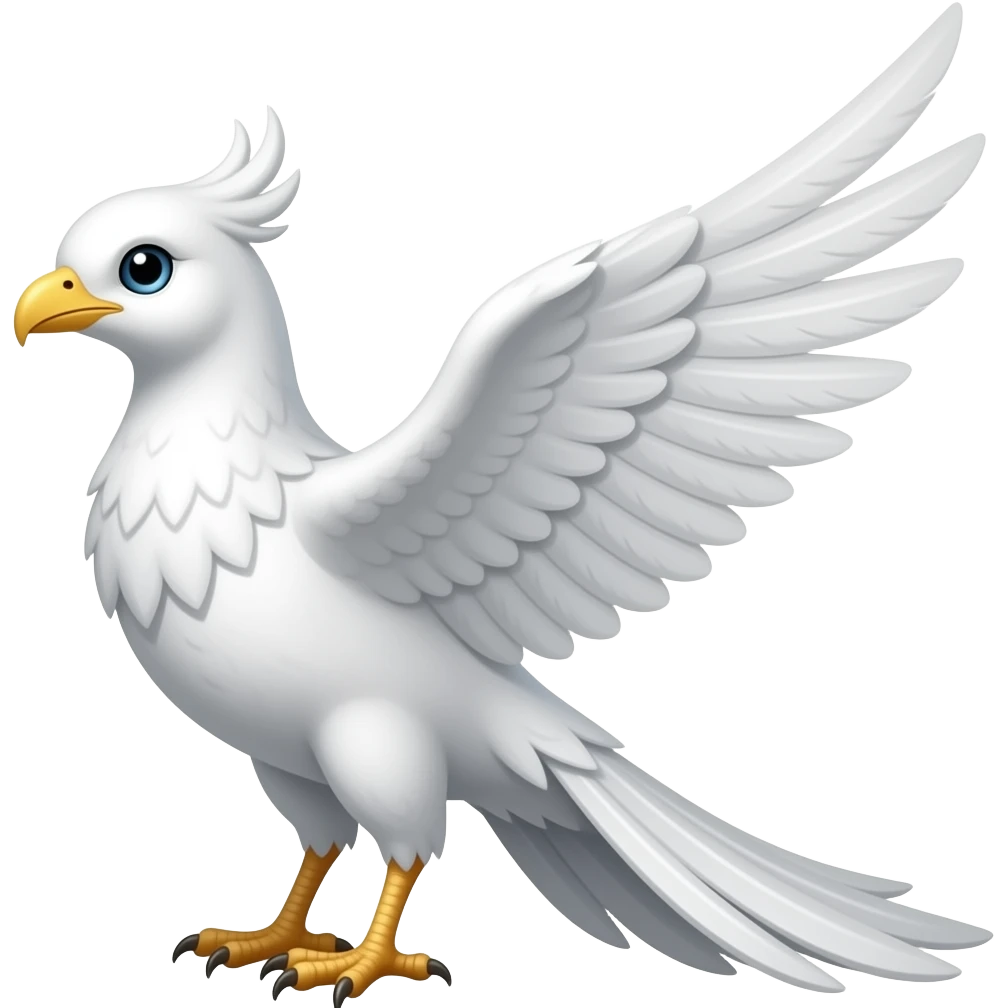 Un ave fénix blanco emoji
