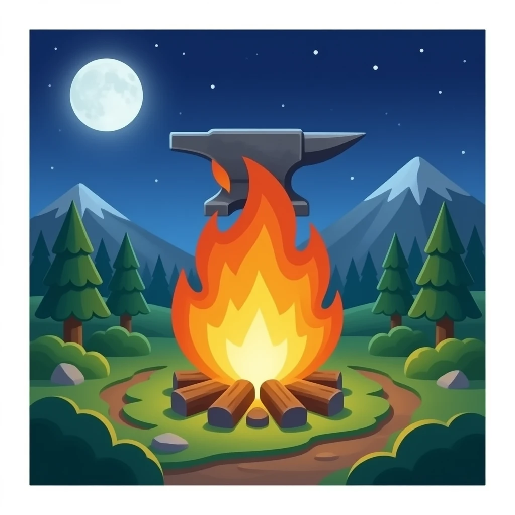 hearth with forge-anvil emoji