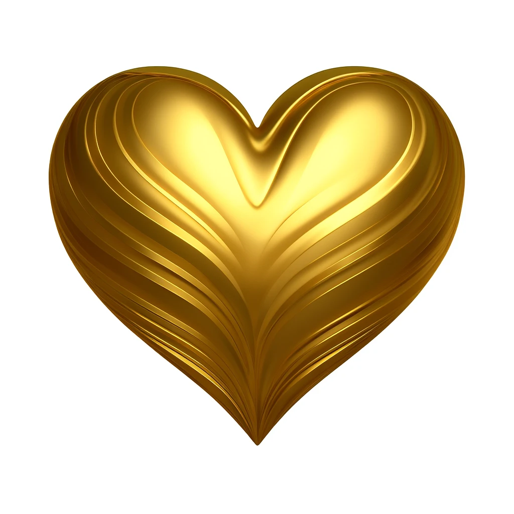 heart with a swirling gold pattern emoji