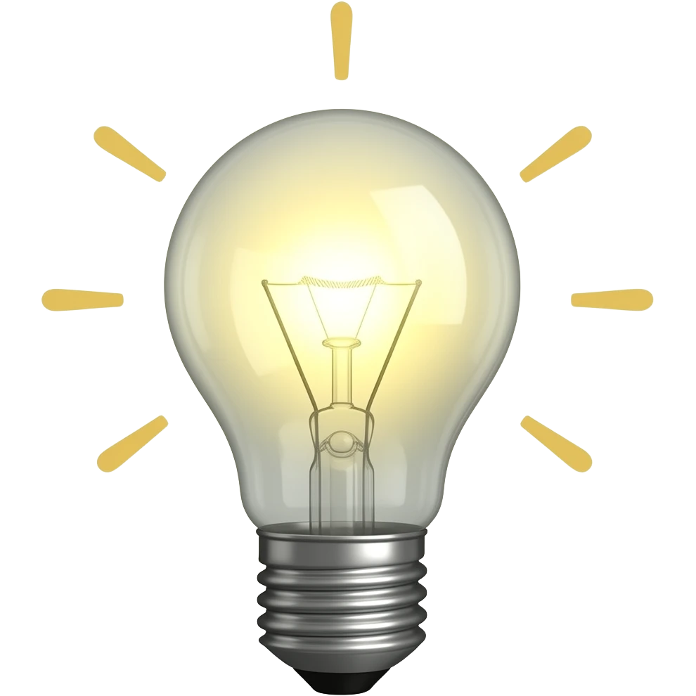 un emoji de un bombillo con destello emoji