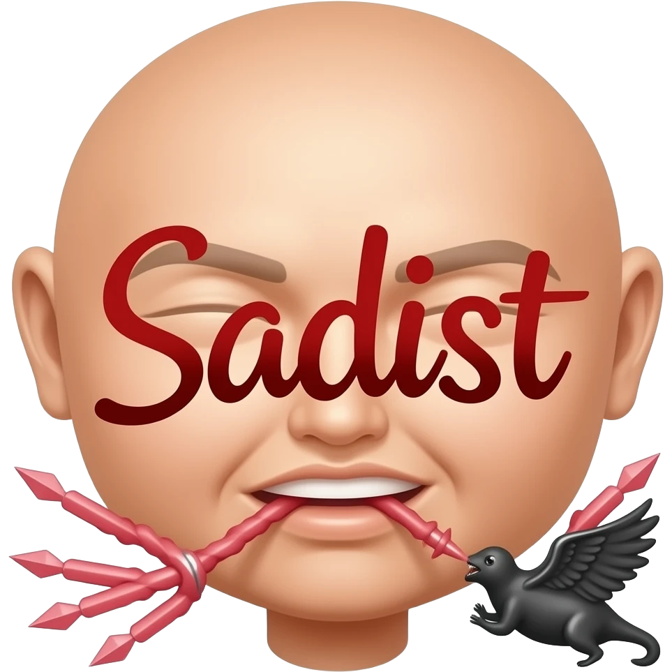 make a naughty sexual and seductive that just says the word "Sadist" emoji