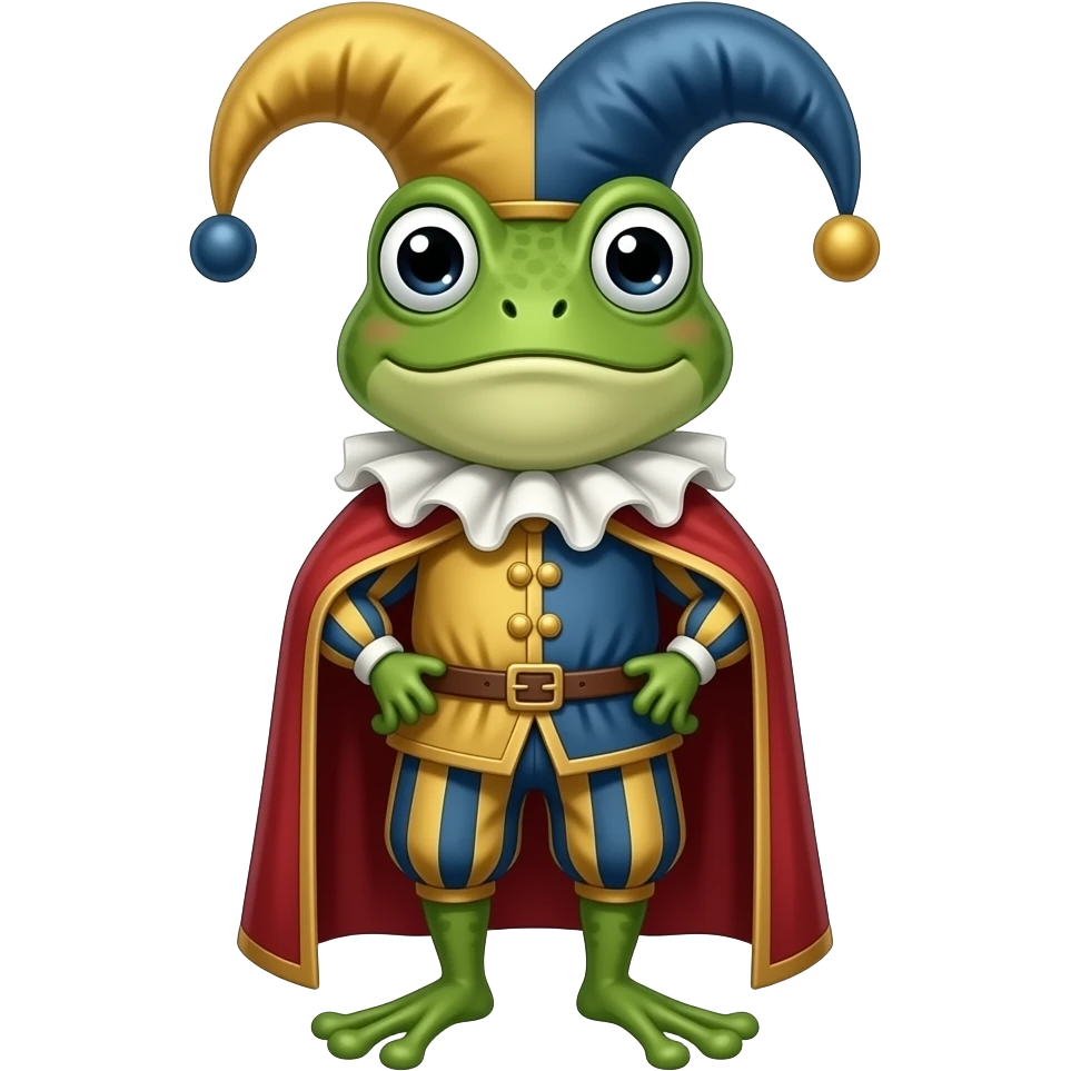court jester frog medieval, emoji
