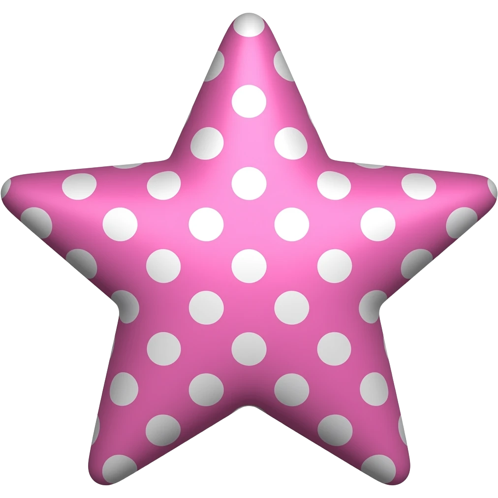 PINK POLKA DOT STAR emoji