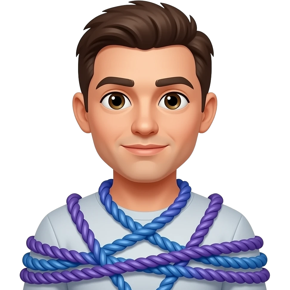 Tied up using Purple/blue Ropes emoji