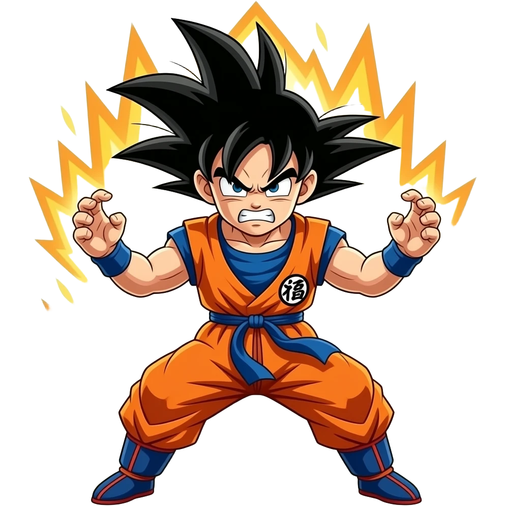 Make goku but super mad  doing the Kamehameha emoji