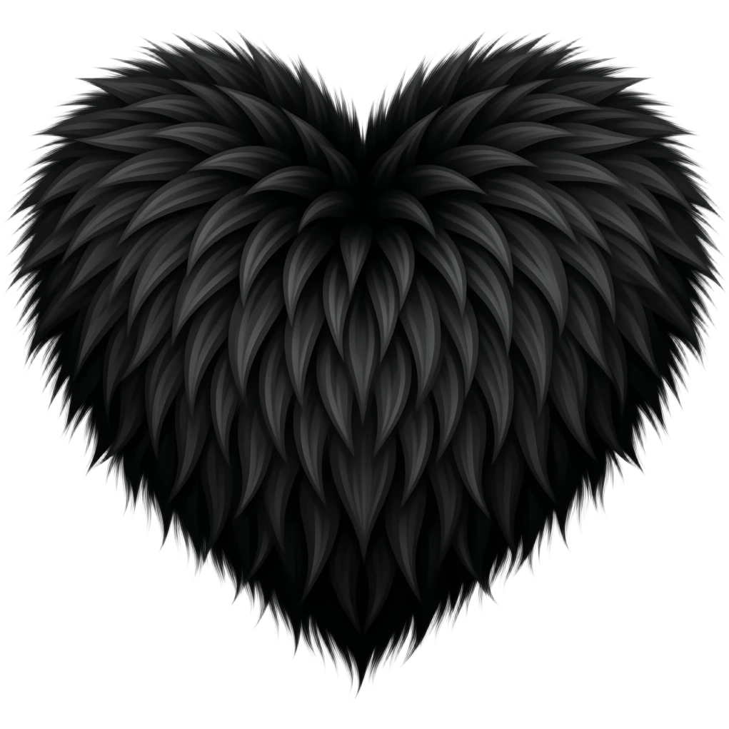 black fur heart emoji