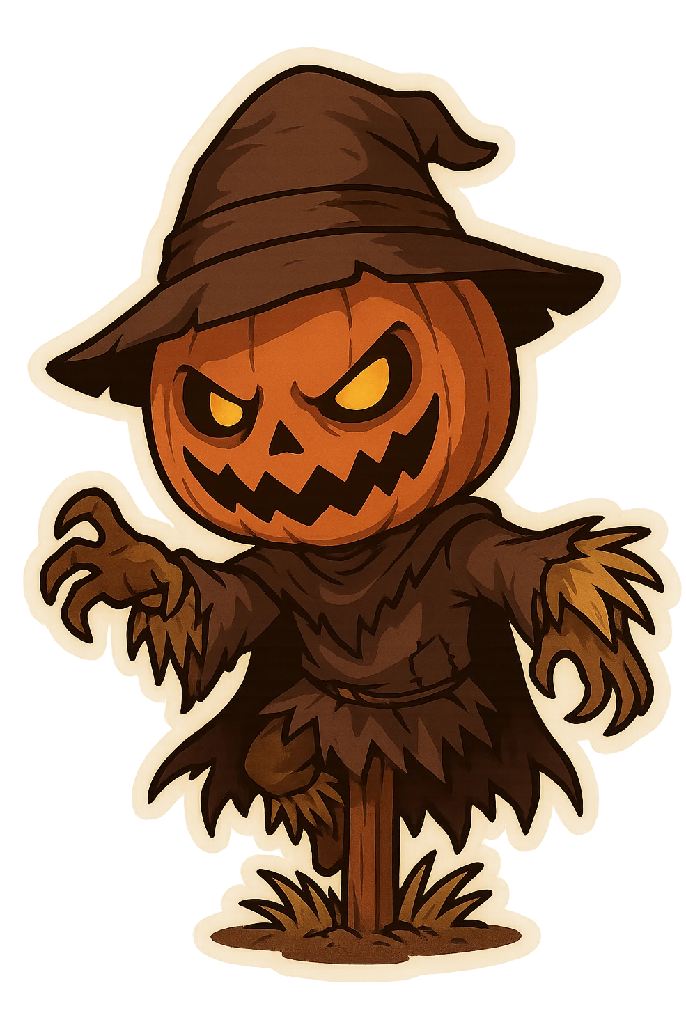 Halloween scarecrow, make it scary, remove background  emoji