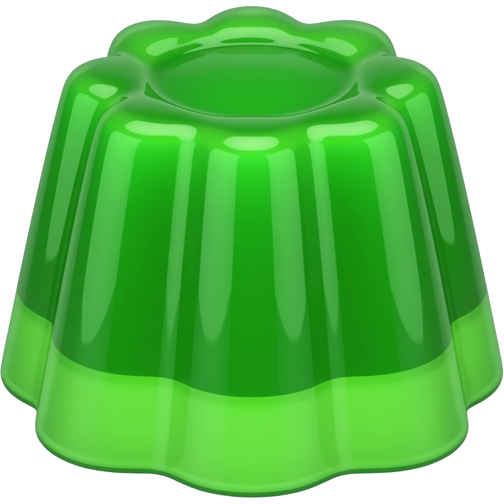 Green with envy wobbly molded jello emoji