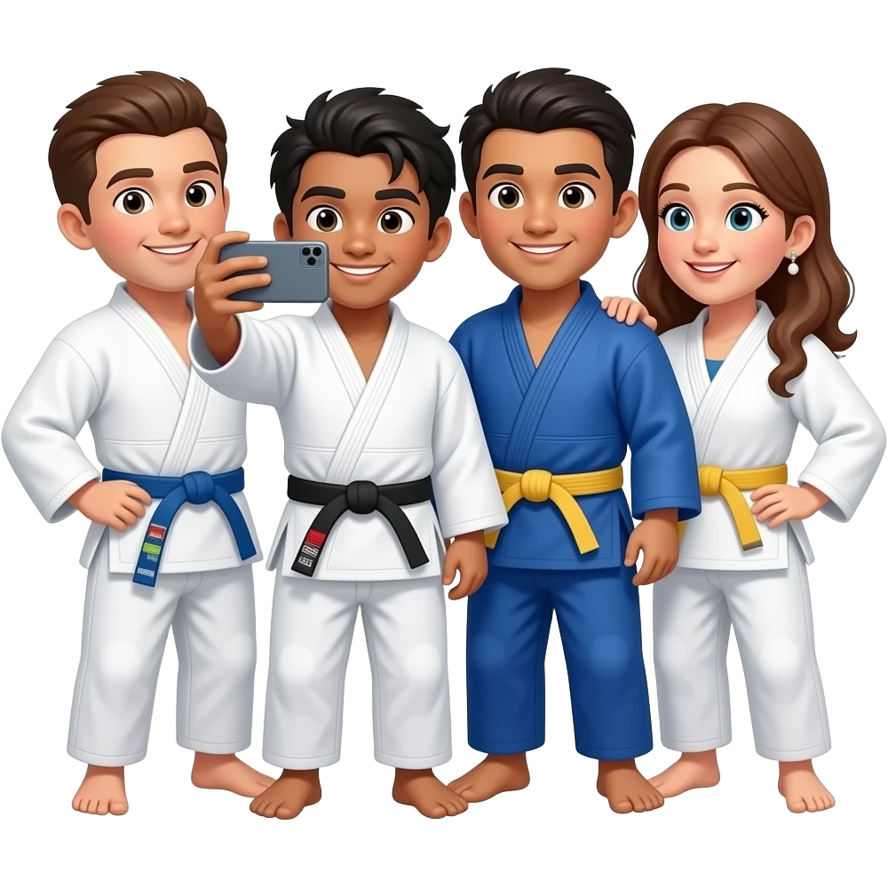 judo friends taking a selfie emoji