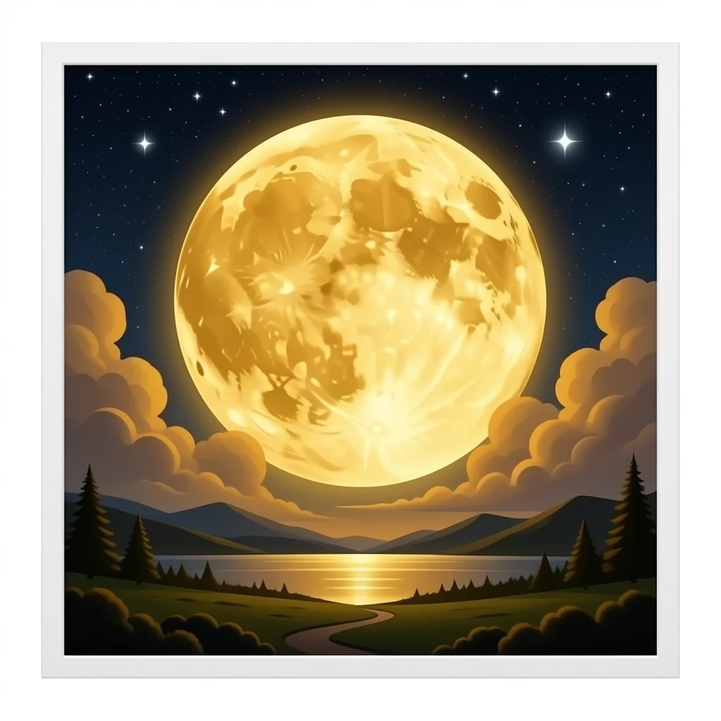 epic golden nebula full moon emoji