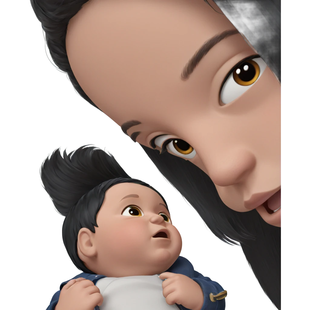 adorable black haired boys emoji