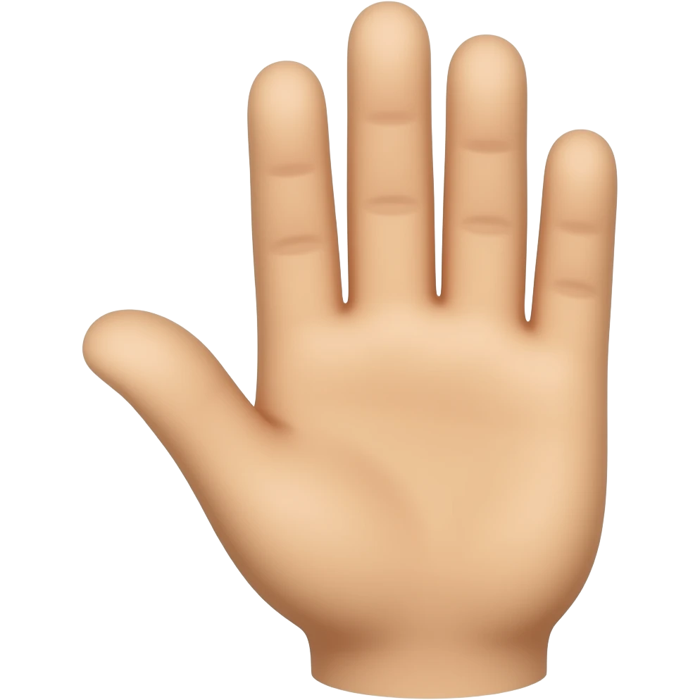 Open hand turned left flat side emoji