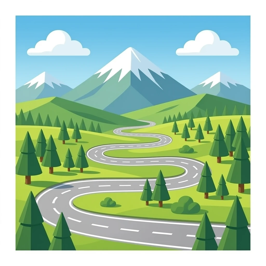 Serpentine mountain roads emoji