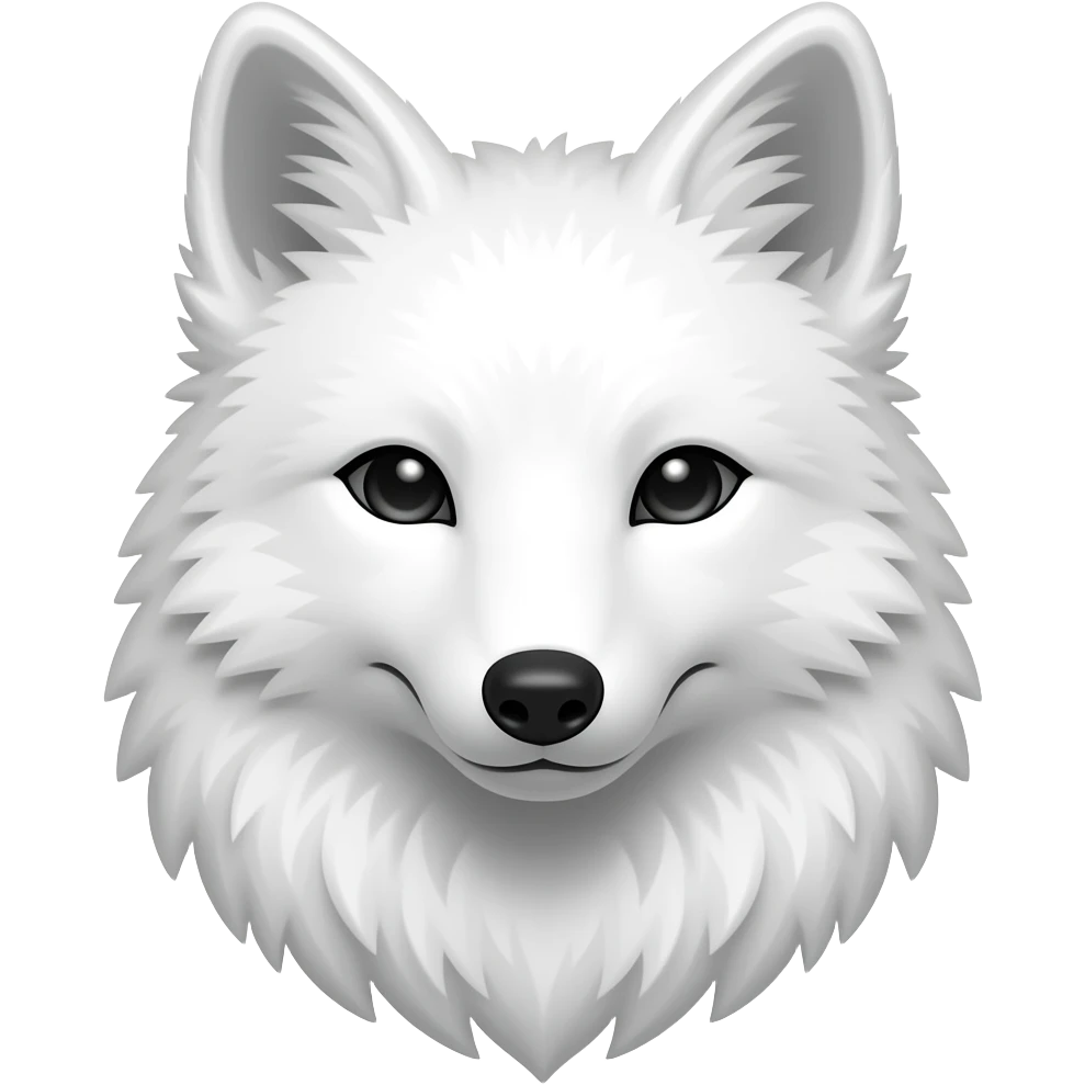 white fox with black snout head and shoudlers emoji
