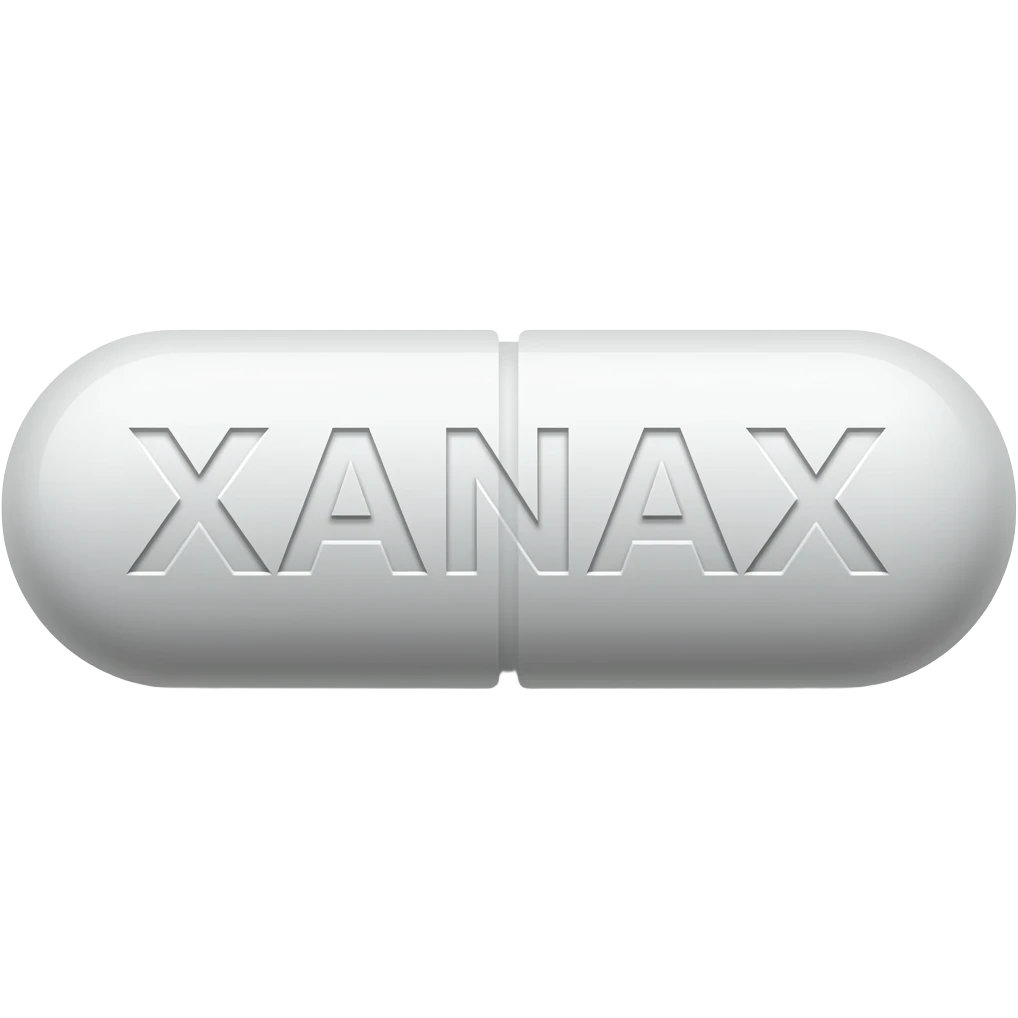 a long white pill that has XANAX engraved emoji