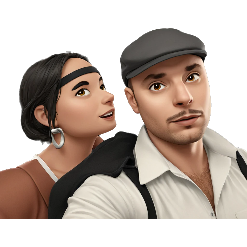 girl and boy portrait emoji