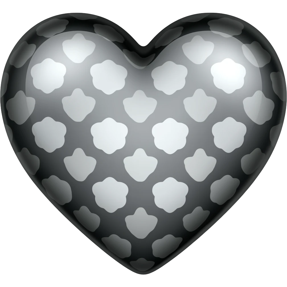 Heart black and white heart black and white emoji