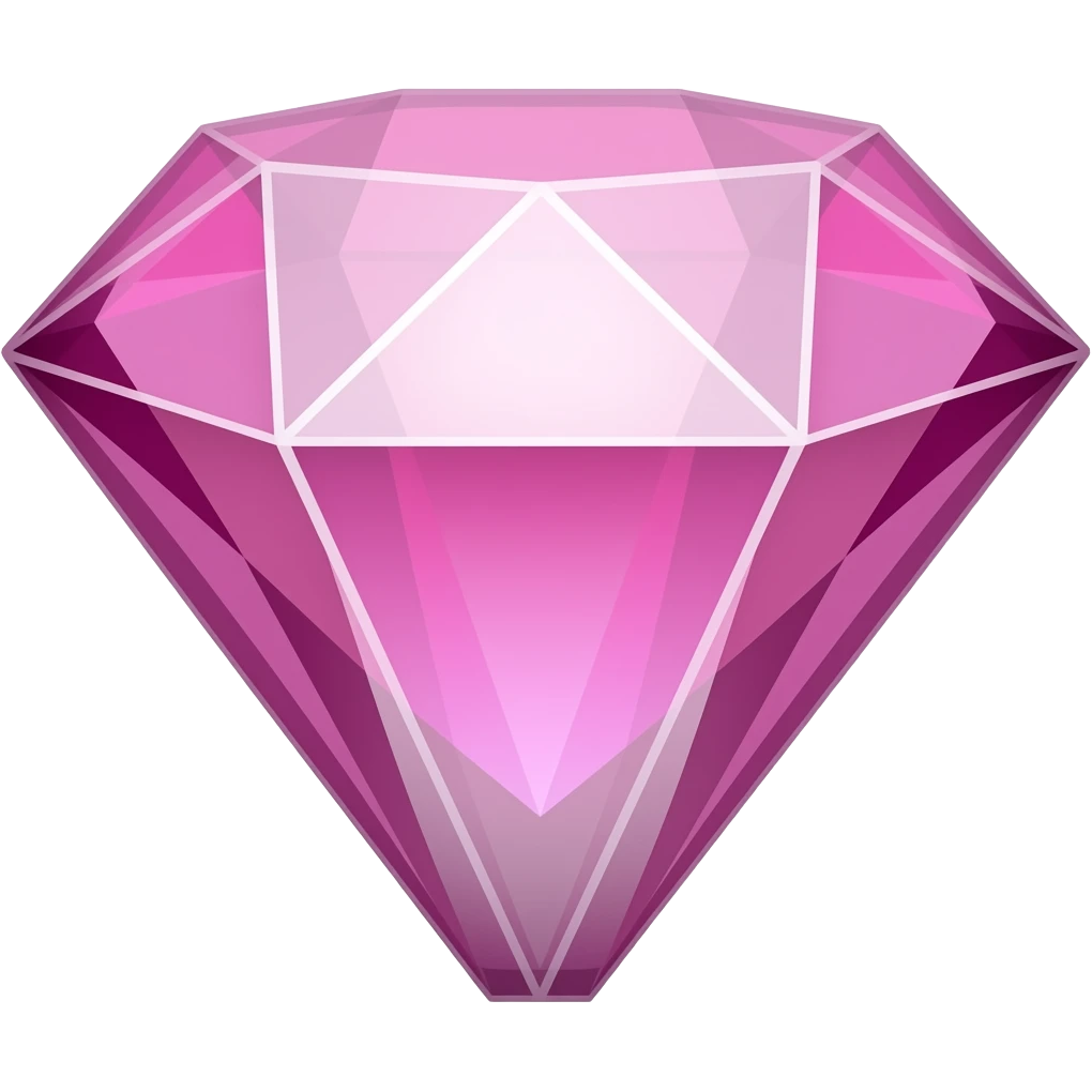 Un diamante de color rosa emoji