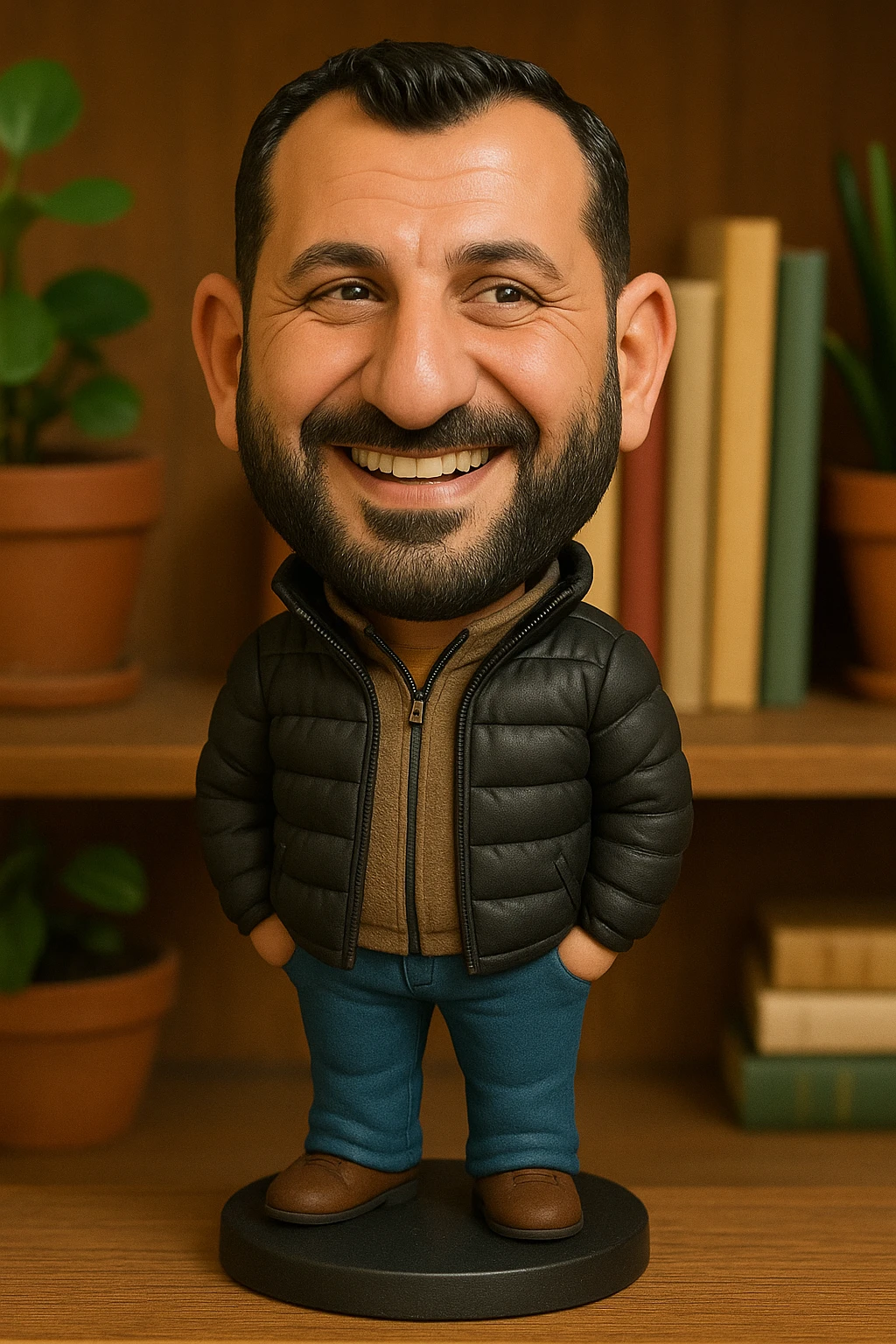 Create a bobblehead with the reference. emoji