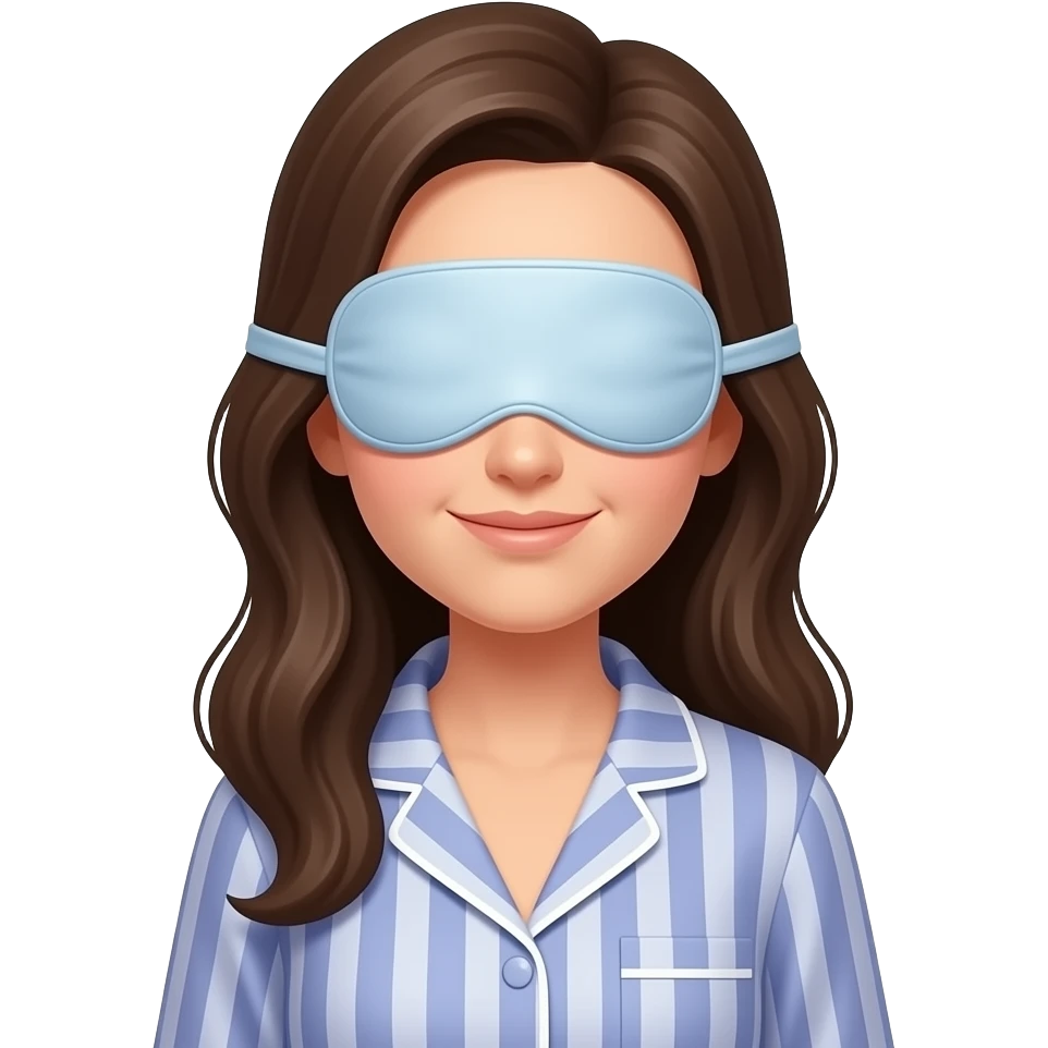 woman in pajamas and eye mask emoji