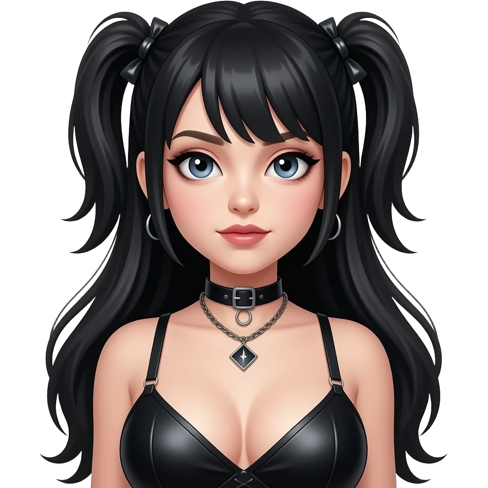 Topless goth girl big boobs emoji