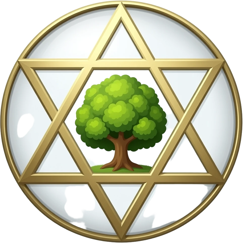 merkaba with iconic tree of life emoji
