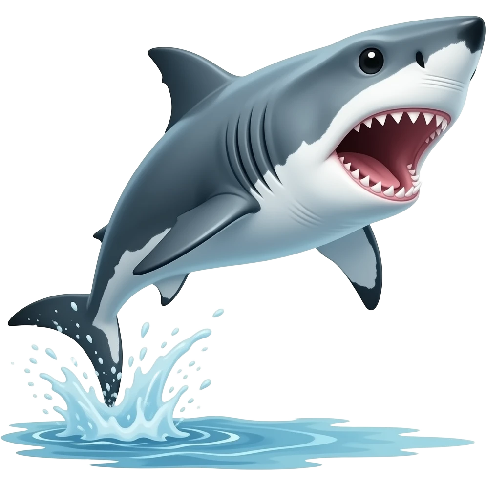 shark jump water open mouth emoji