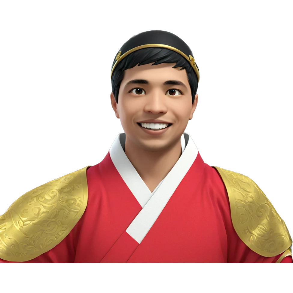 smiling boy in hanfu hat emoji