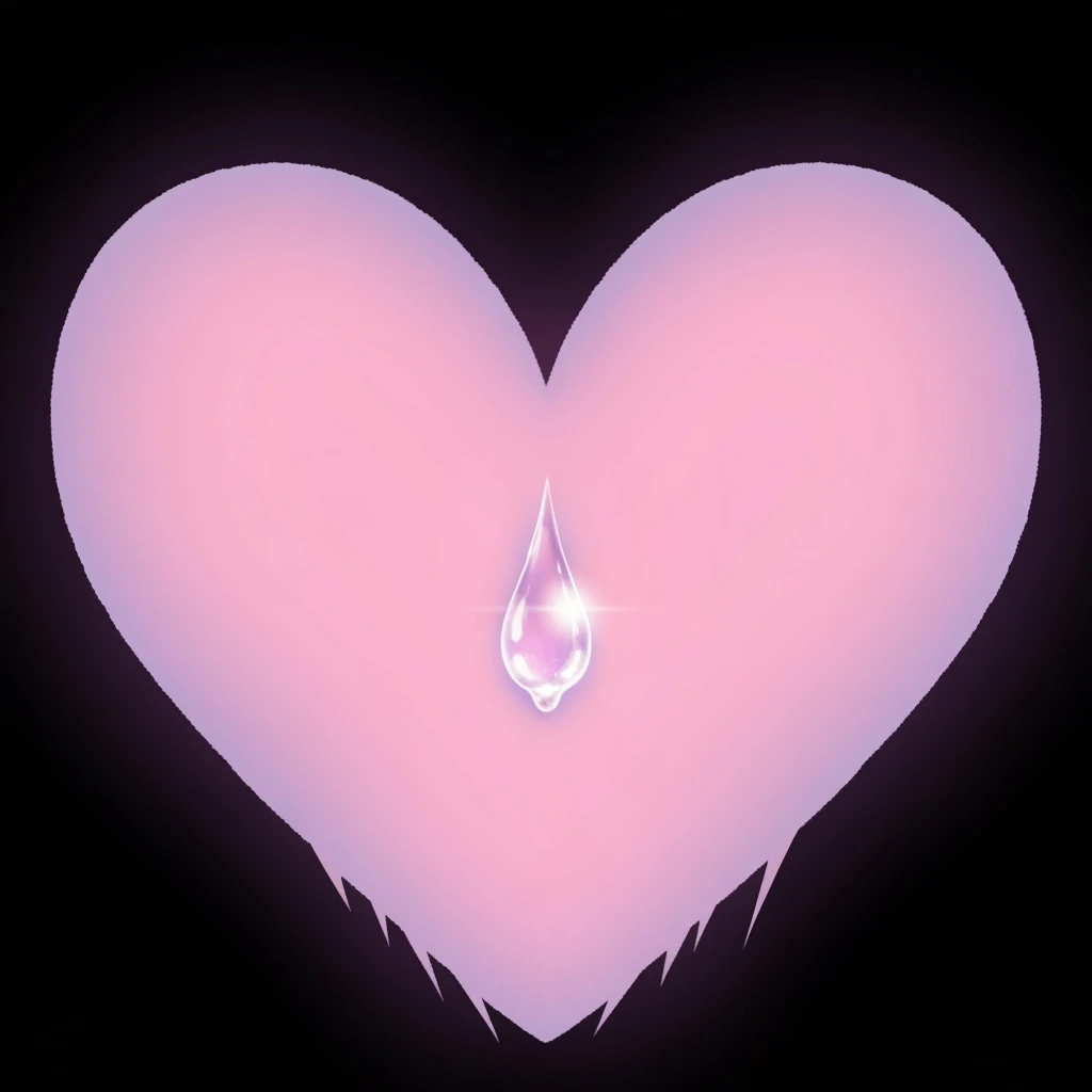 cute emo heart with a tear drop emoji