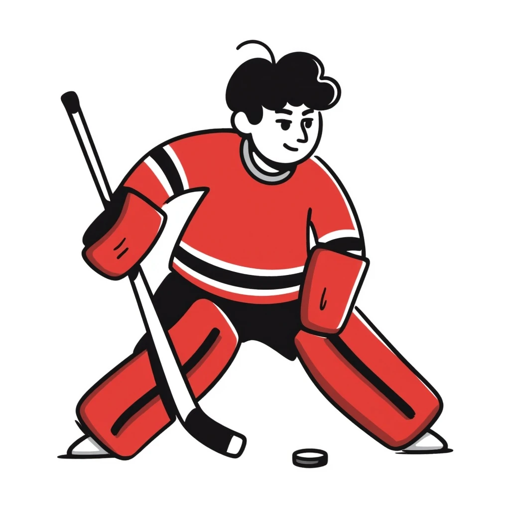 A hockey goalkeeper in red uniform emoji