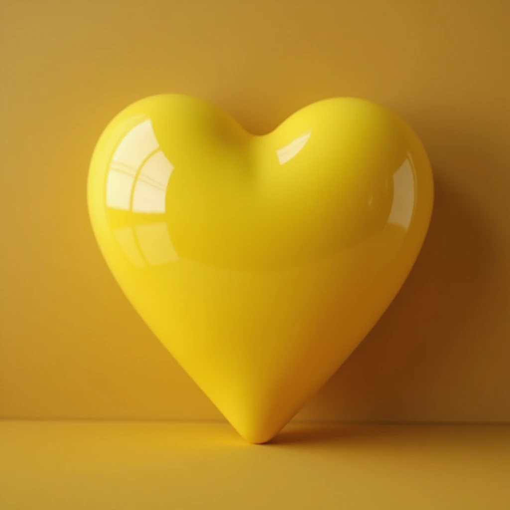 photorealistic yellow heart emoji