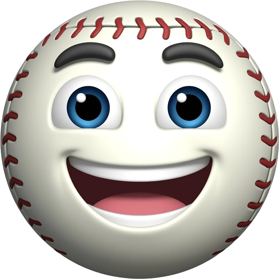 Kickball ball with a giggling face emoji