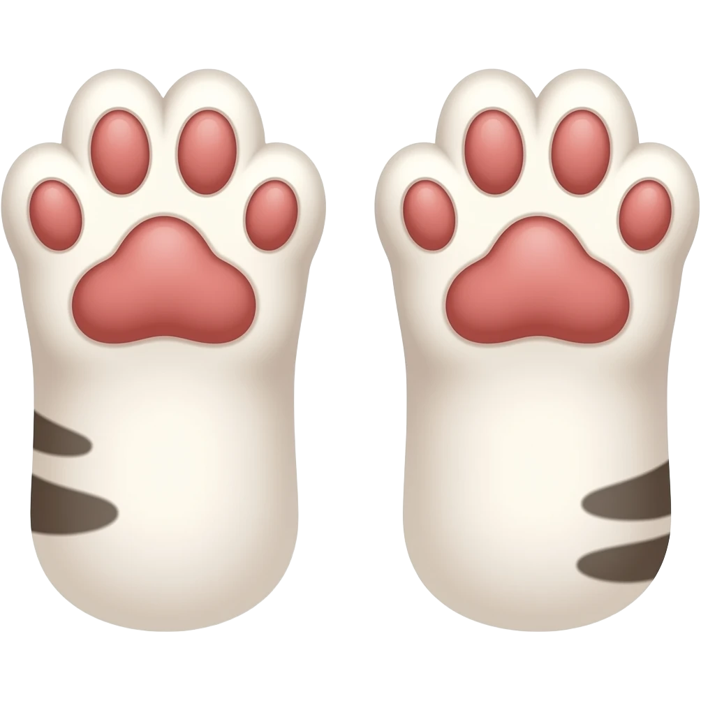 Две лапки кота . Одна лапка чуть выше, друга ниже emoji