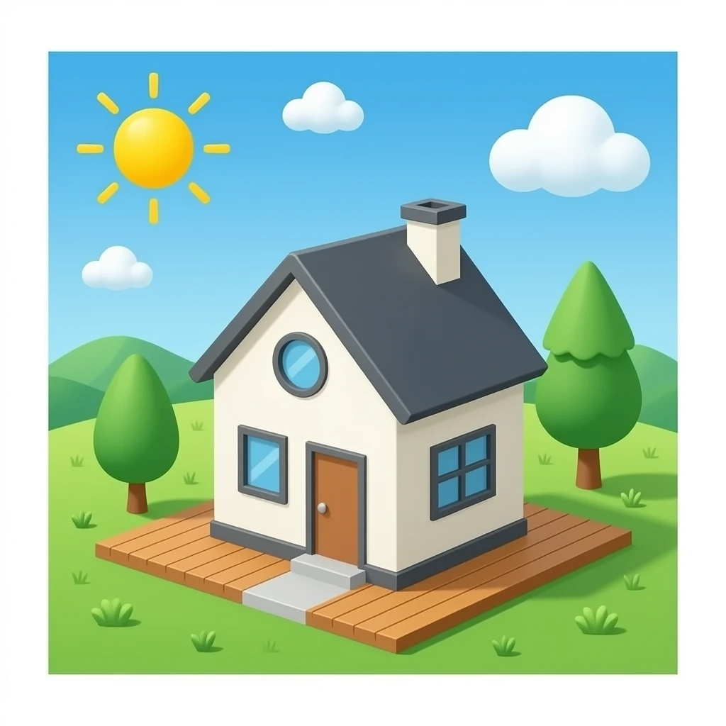 Binoculars on house floor plan emoji