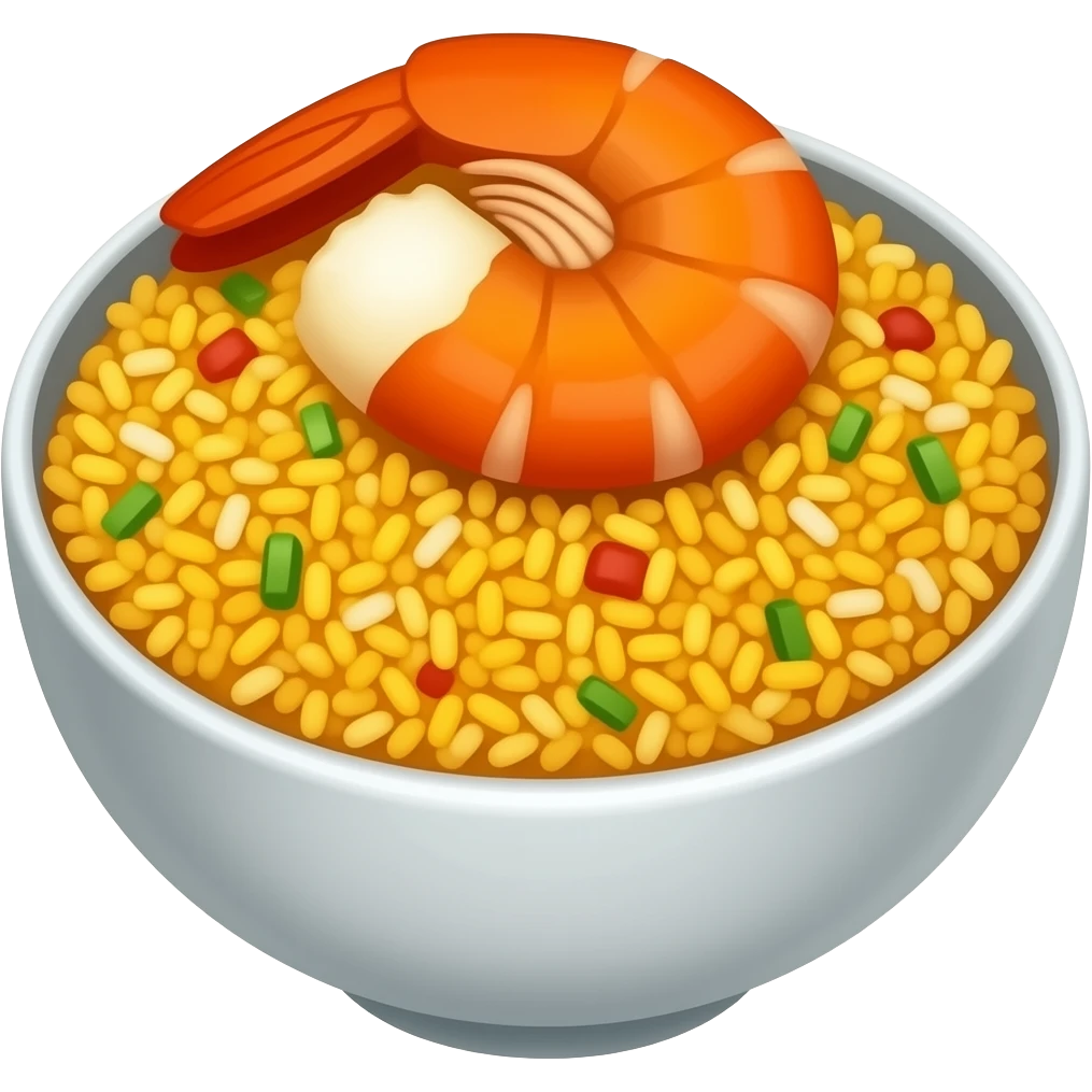 Shrimp fried rice emoji