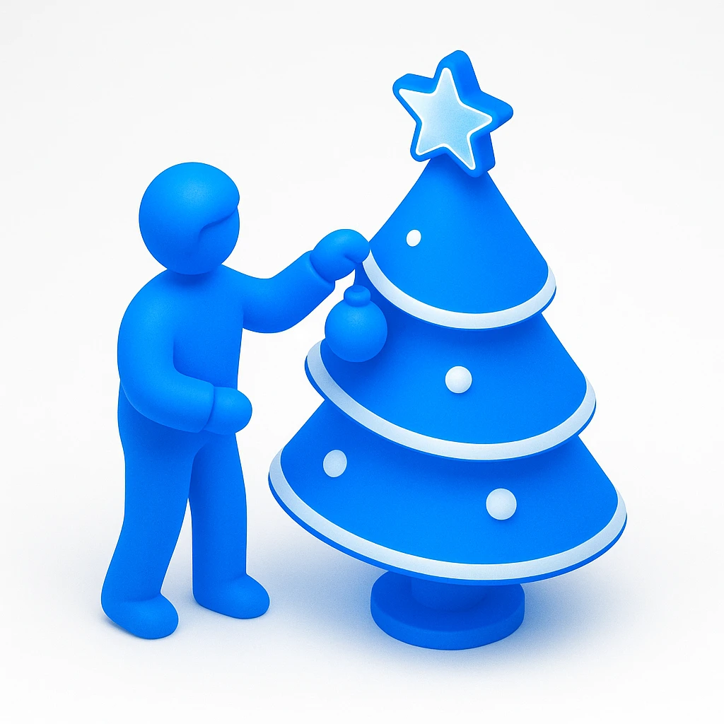 people decorating a Christmas tree emoji